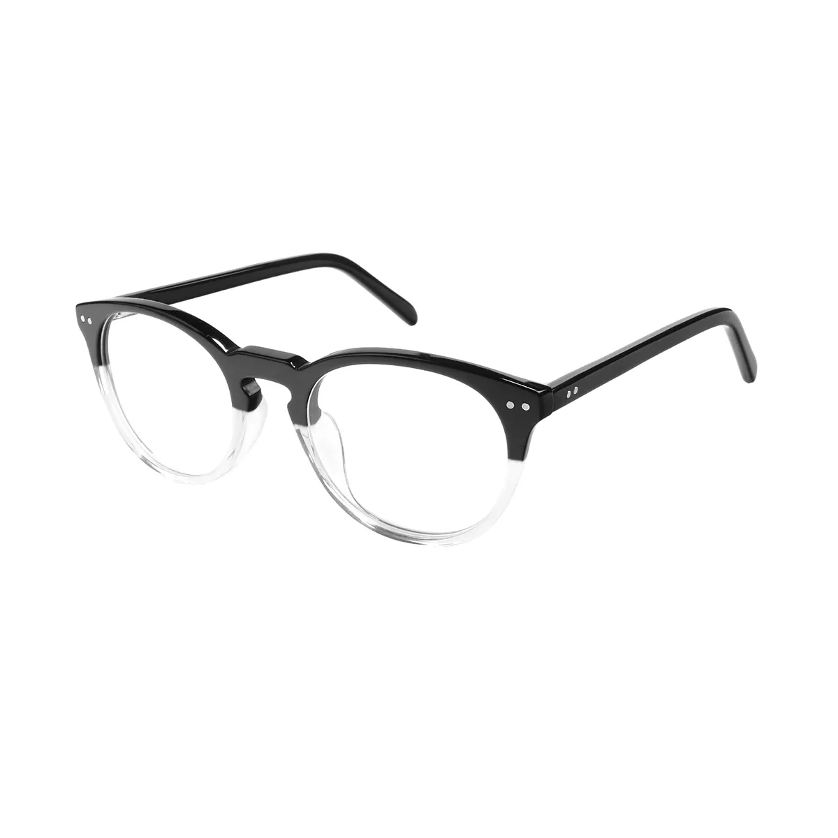 Ayliff - Oval Black Glasses for Men & Women
